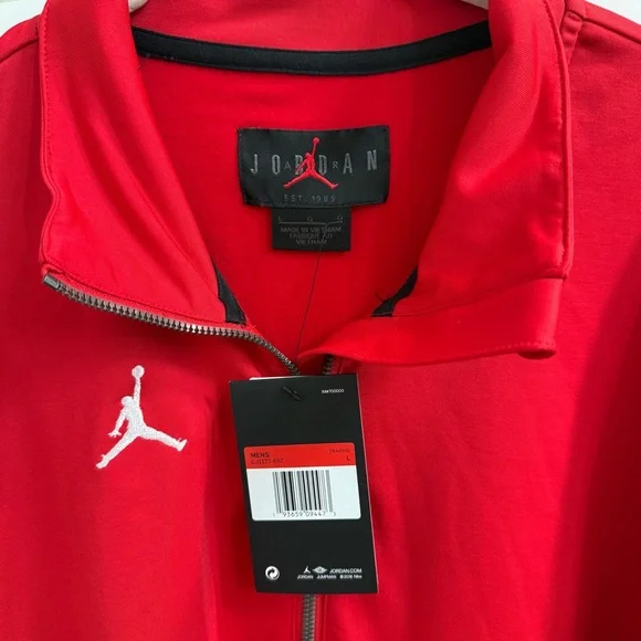 NWT Nike Jordan Red Zip-Up Jacket - Size Large - Picture 2 of 3